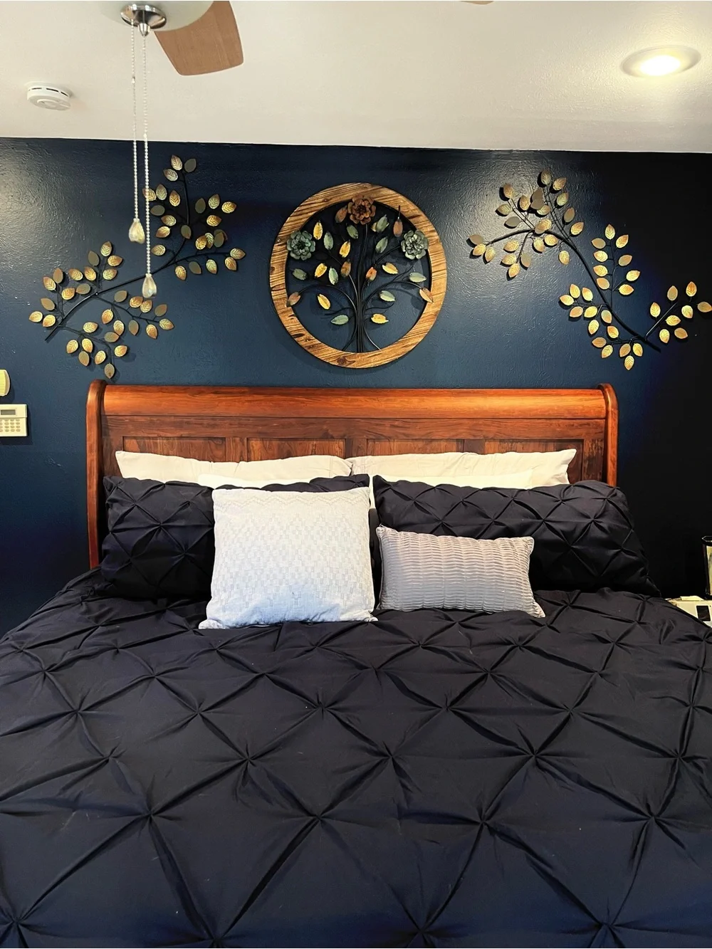 Navy Pintuck Comforter - Elegant Navy Bedding
